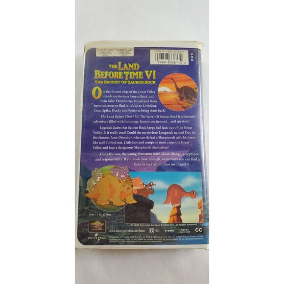 The Land Before Time VI: The Secret Of Saurus Rock VHS Tape 1998 - Clamshell - Picture 2 of 8
